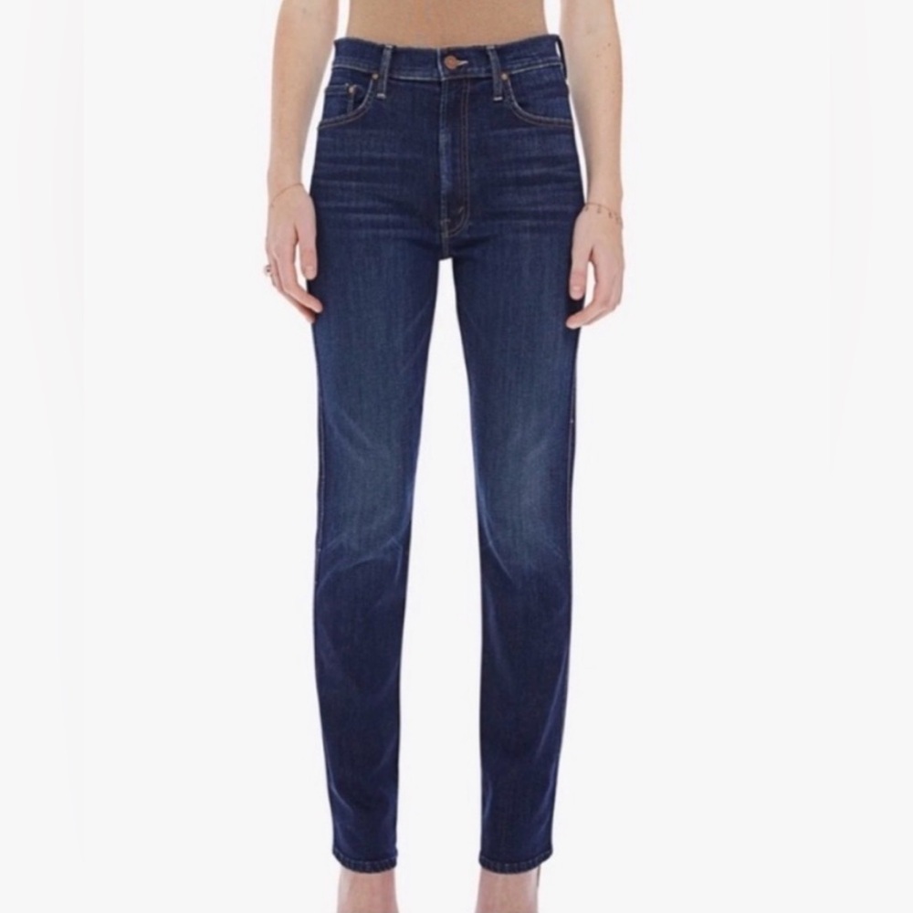 MOTHER size 30 High Rise Double Rider Skimp straight leg jeans 31” inseam
